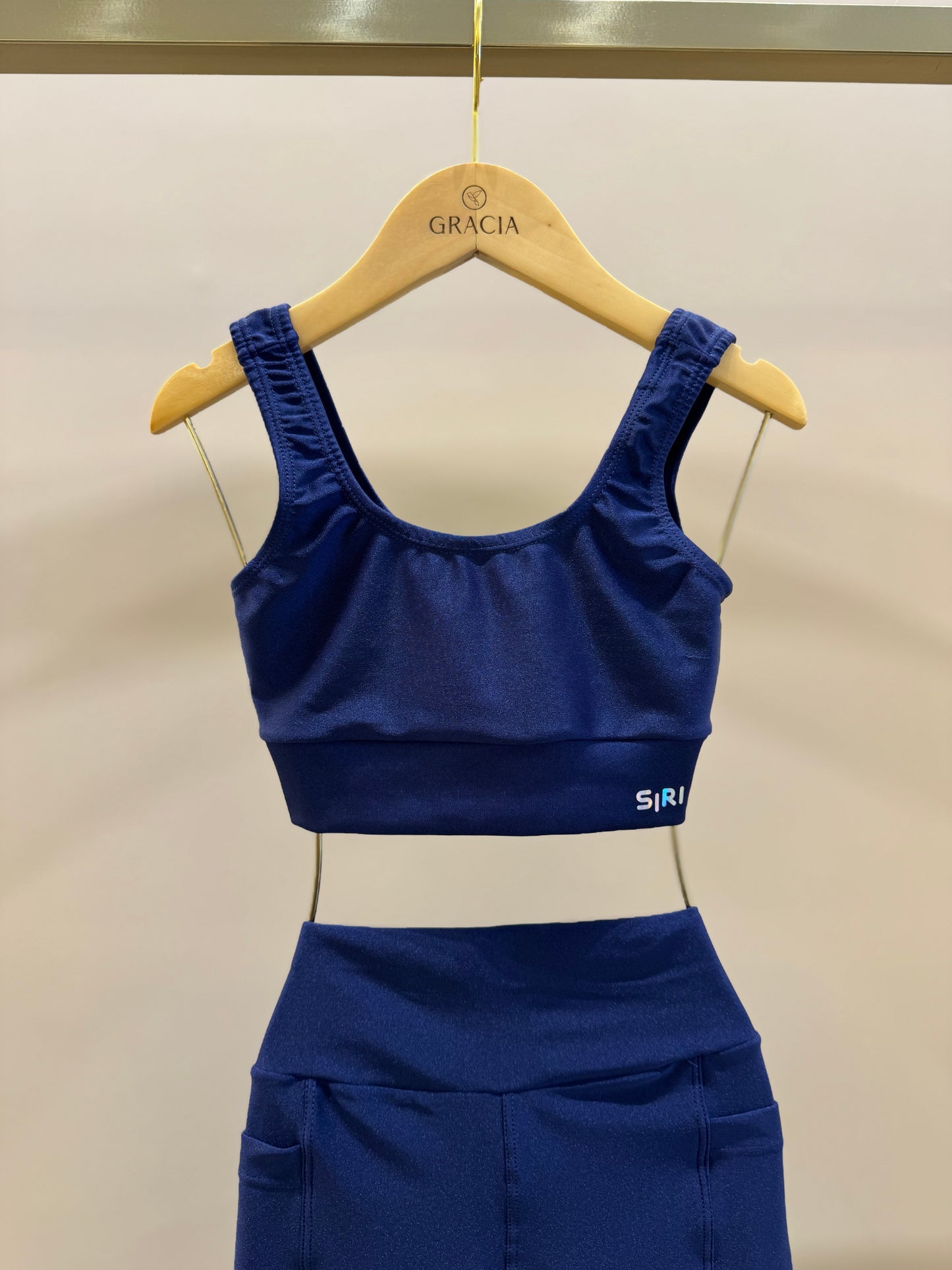 Conjunto Infantil Top Luciana Trilobal Marinho e Legging Fuseau Soraia Trilobal Marinho - Siri Sport