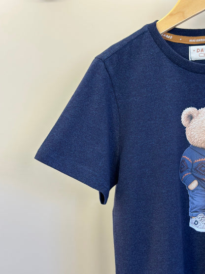 Camiseta Infantil Algodão Teddy Vintage Marinho - Dame