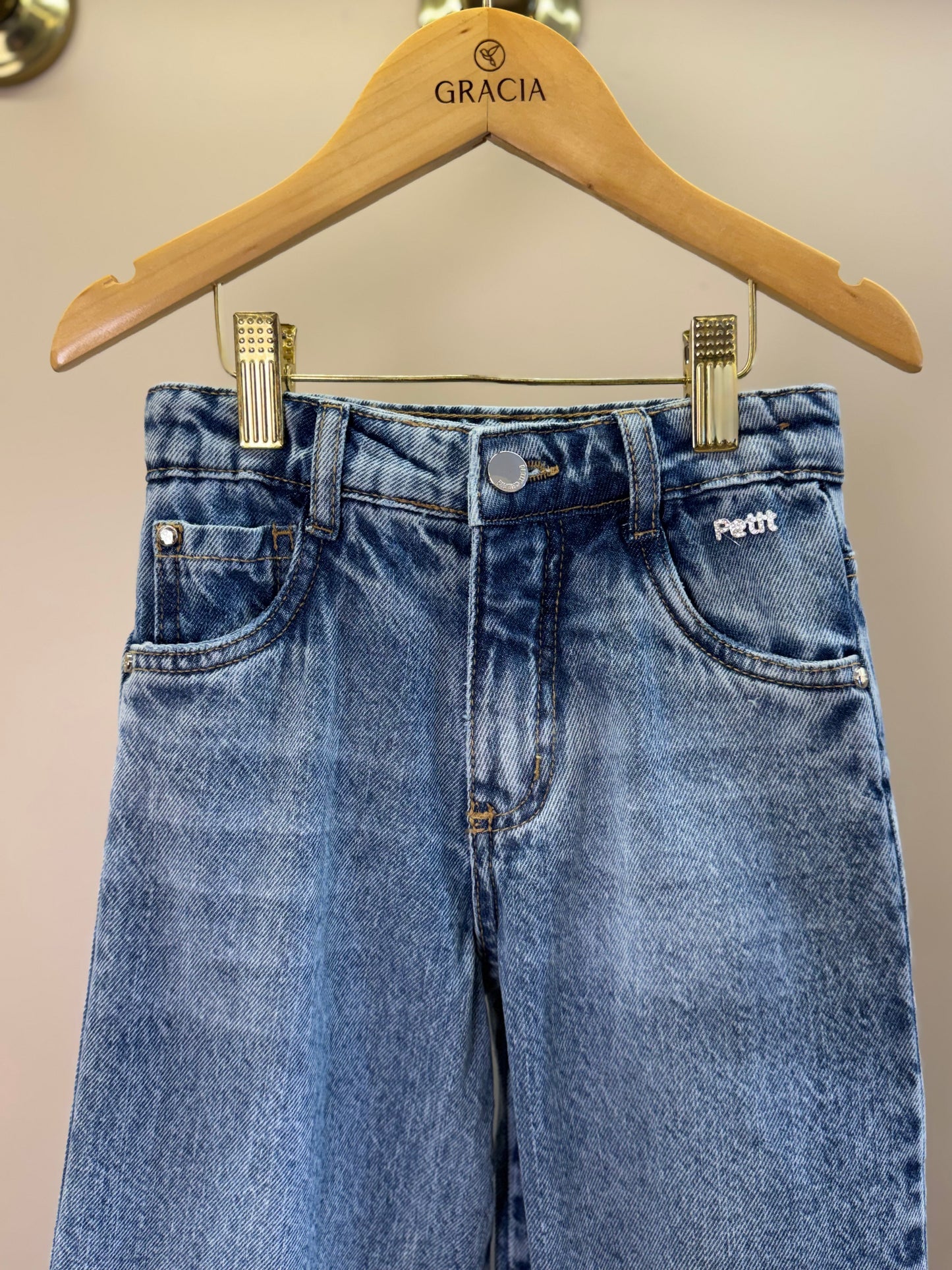 Calça Jeans Infantil Algodão Essential - Petit Cherie