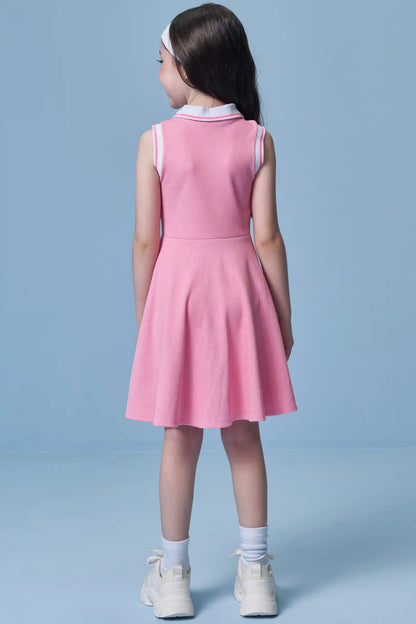 Vestido Infantil Gola Polo Rosa - Infanti