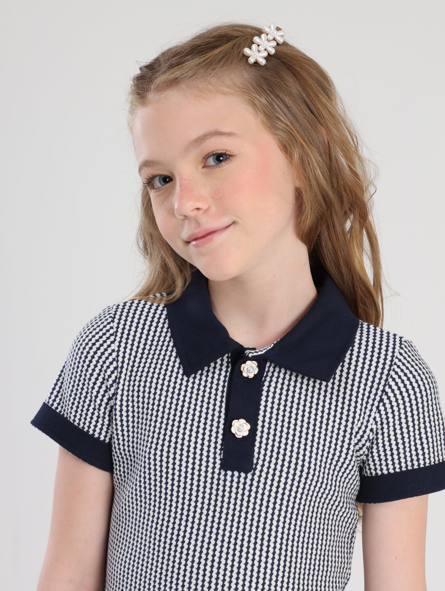 Conjunto Infantil Polo Navy e Shorts-saia Marinho - Luluzinha