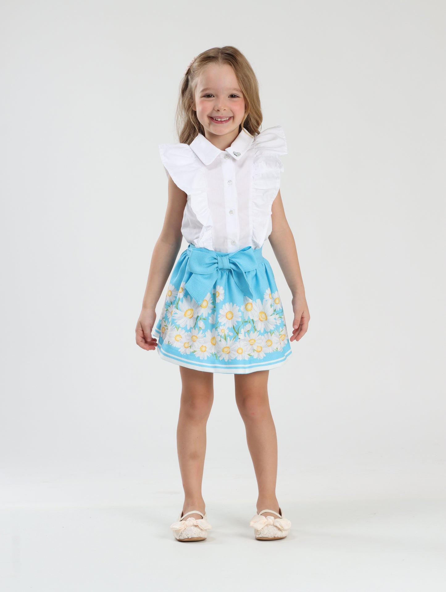 Conjunto Infantil Blusa e Saia-shorts Girassol - Luluzinha