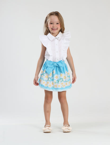 Conjunto Infantil Blusa e Saia-shorts Girassol - Luluzinha