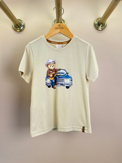 Camiseta Infantil Teddy Cadillac Bege - Dame