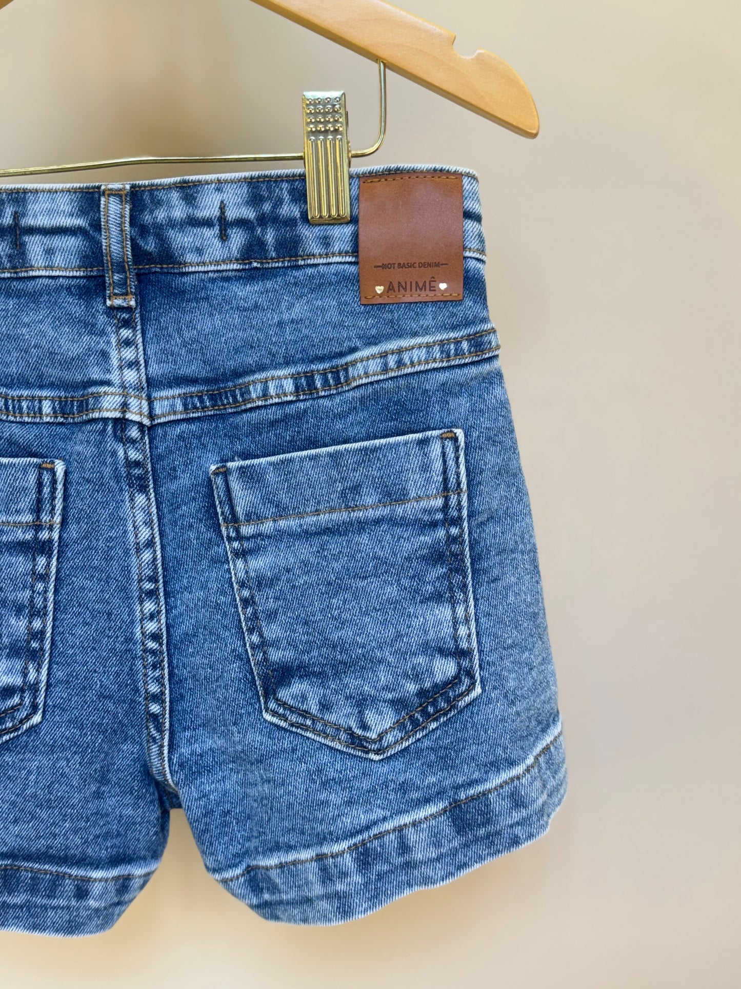 Shorts Jeans Infantil Pingente - Animê