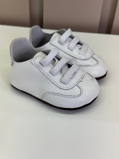 Sapato Bebê Couro Bola Branco - Petit Cheval