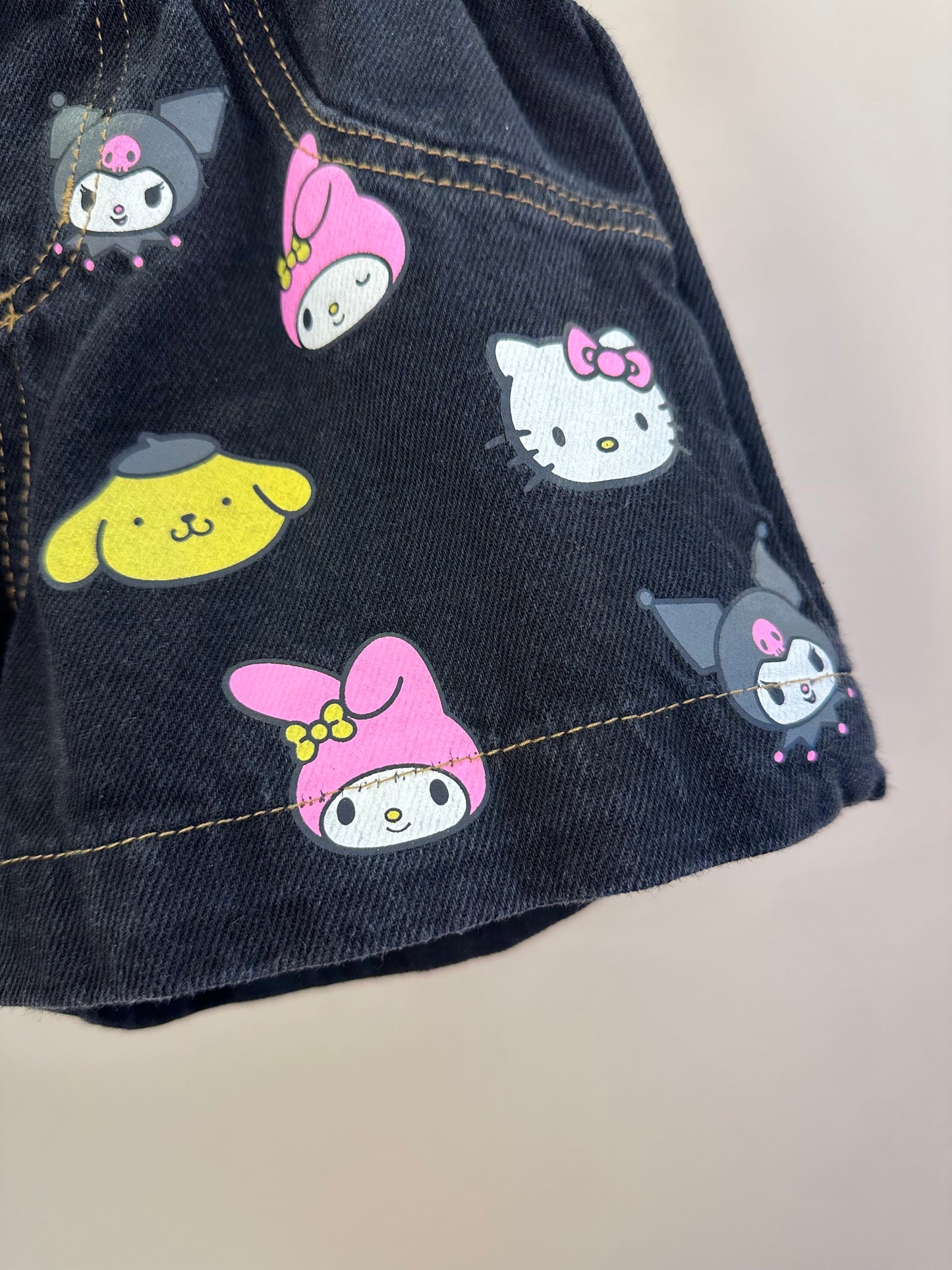 Shorts-Saia Infantil Jeans Hello Kitty and Friends - Momi