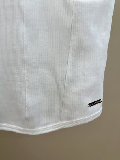 Blusa Teen Cropped Off White e Preto - Vanilla Cream