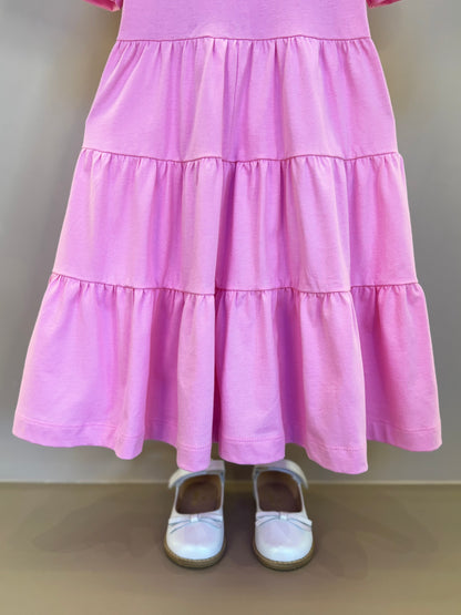 Vestido Infantil Algodão Laços Rosa Girly - Animê Petite