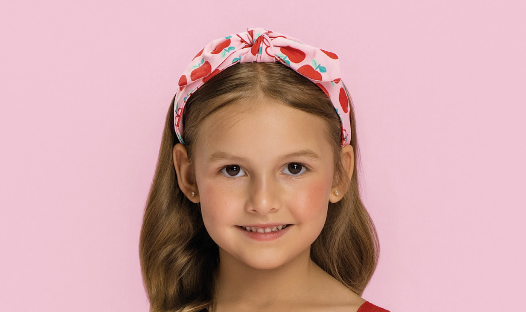 Tiara Infantil Verão Estampa Maçã - Mon Sucre