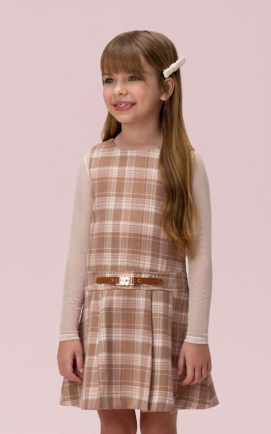 Vestido Infantil Alfaiataria com Cinto - Petit Cherie