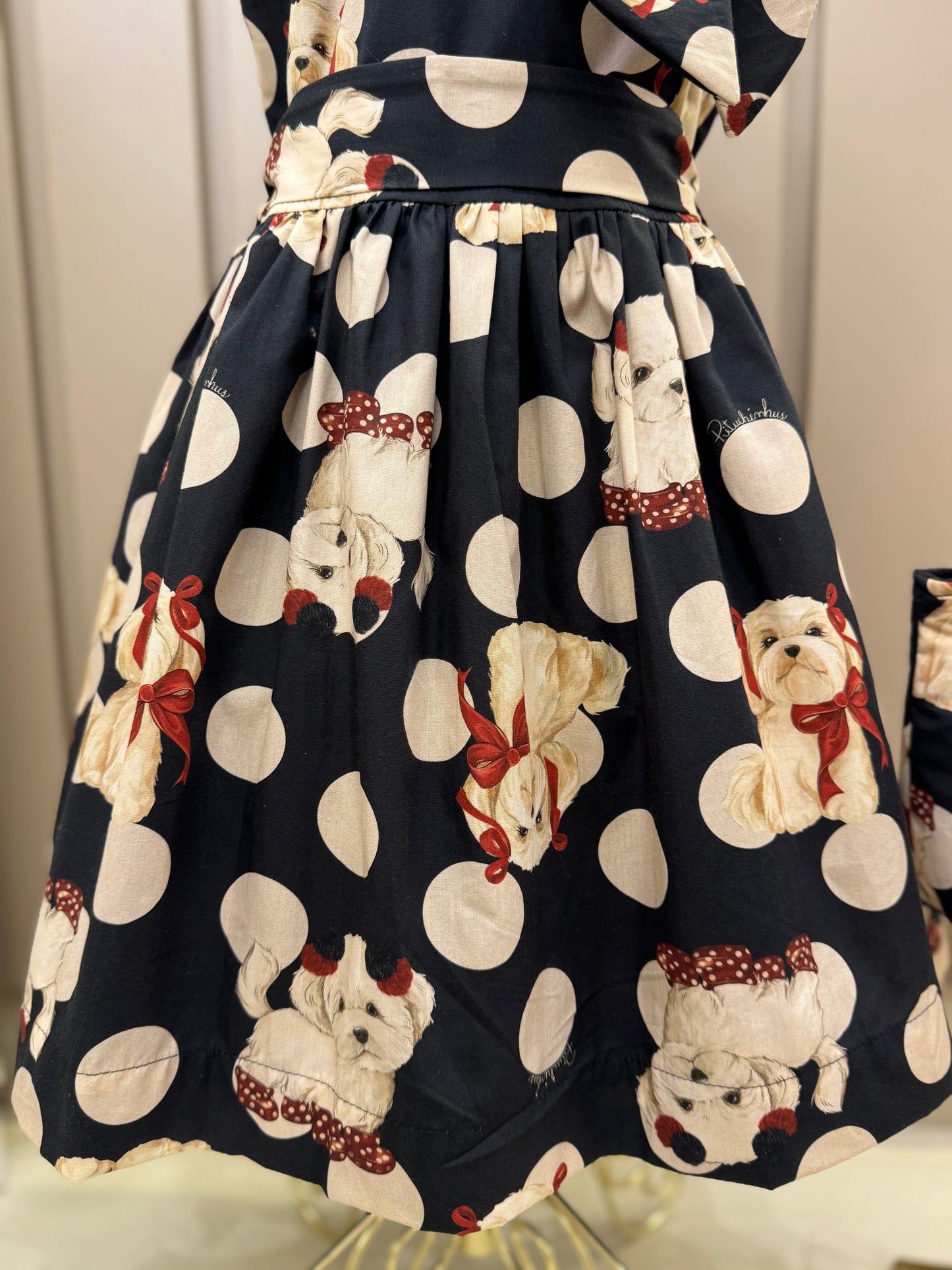 Vestido Algodão Cachorrinhos & Lacinhos Preto - Pituchinhus