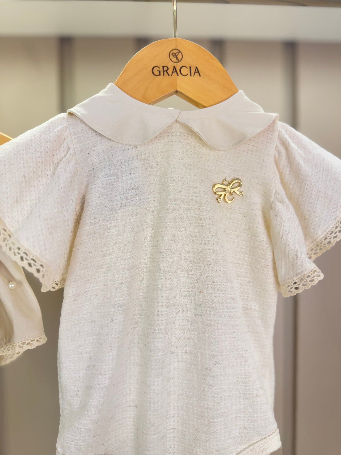 Conjunto Bebê Body Golinha e Calcinha Babado Pérola - Charpey