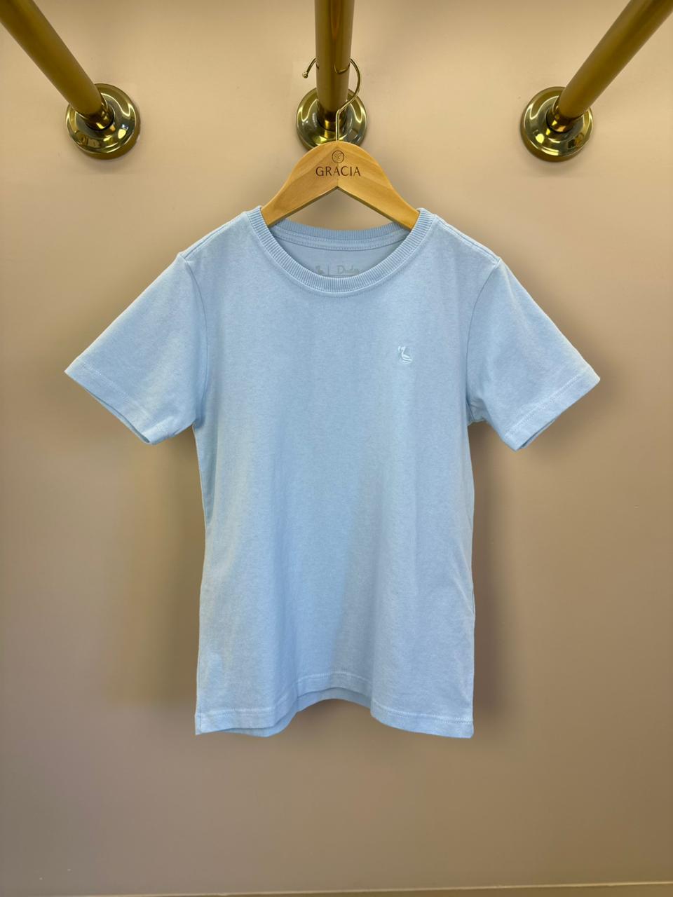 Camiseta Infantil Básica Algodão MC Azul Céu - Dudes