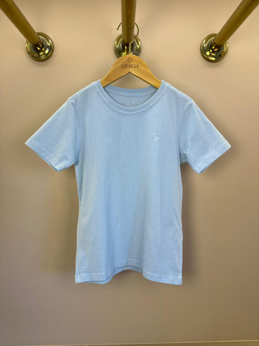 Camiseta Infantil Básica Algodão MC Azul Céu - Dudes