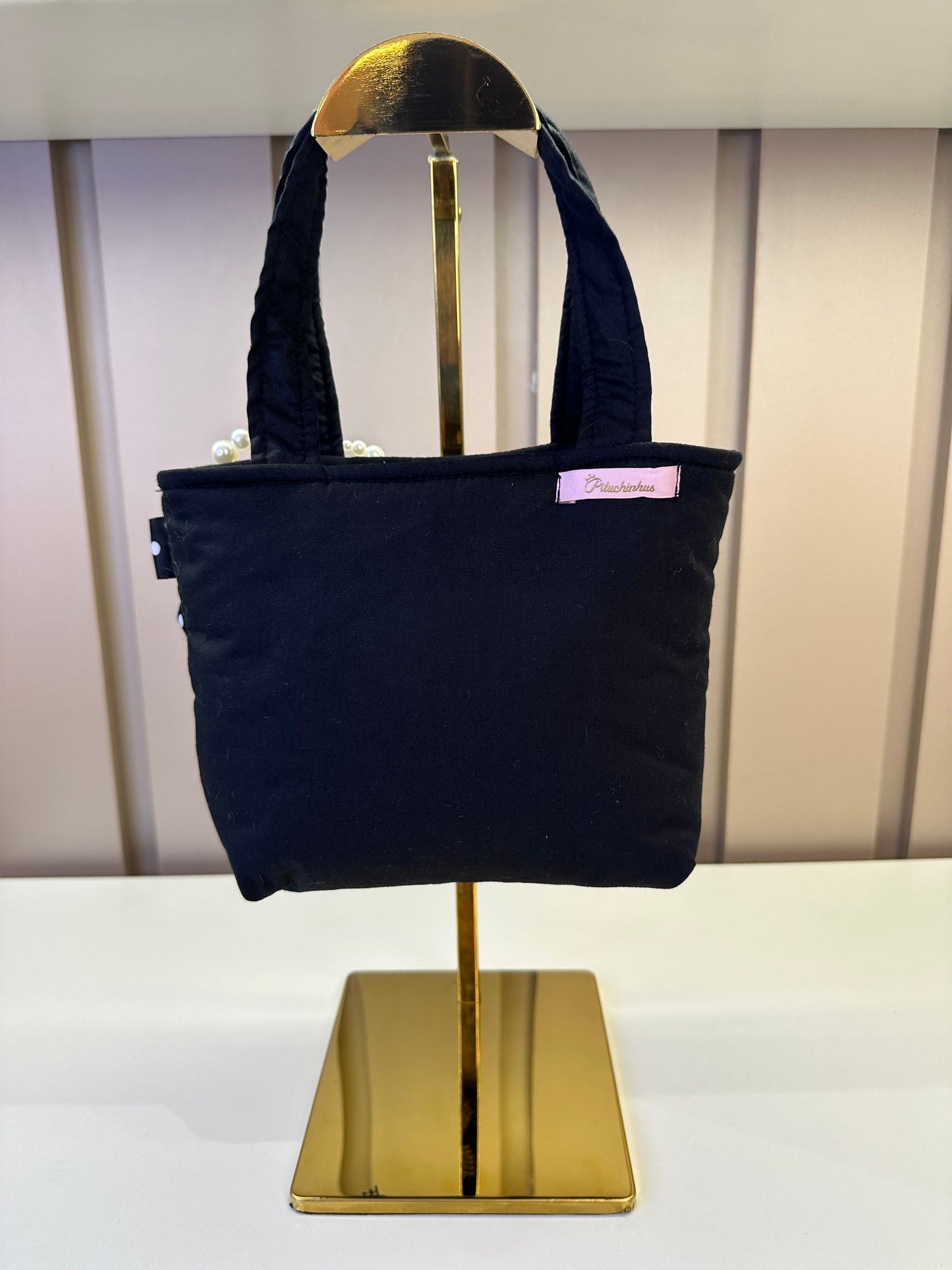 Bolsa Infantil Puffer Multi Laços Preto e Branco - Pituchinhus