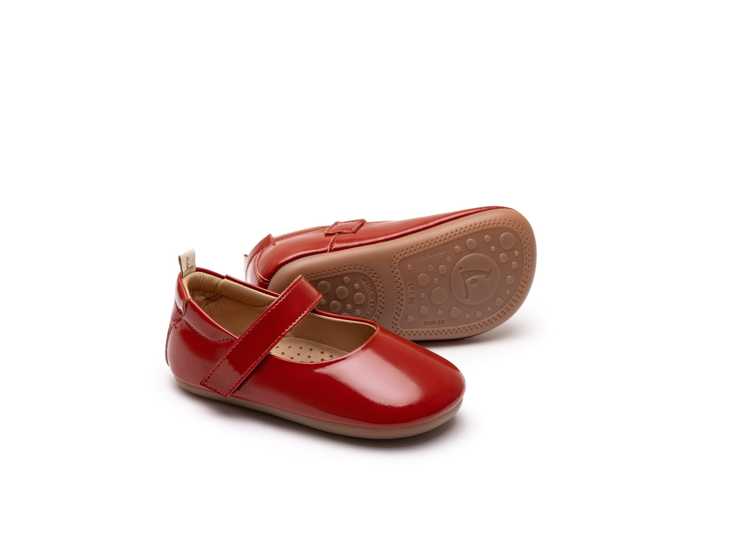 Sapatinho Bebê Dolly Couro Verniz Vermelho - Tip Toey Joey