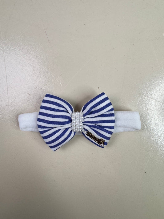 Faixinha Bebê Listras Navy Pérolas - Roana