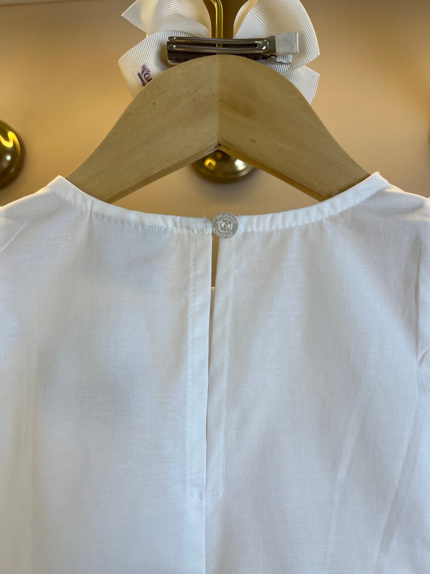 Conjunto Infantil Blusa Bordado Inglês e Calça Jeans Cós Clochard - Momi