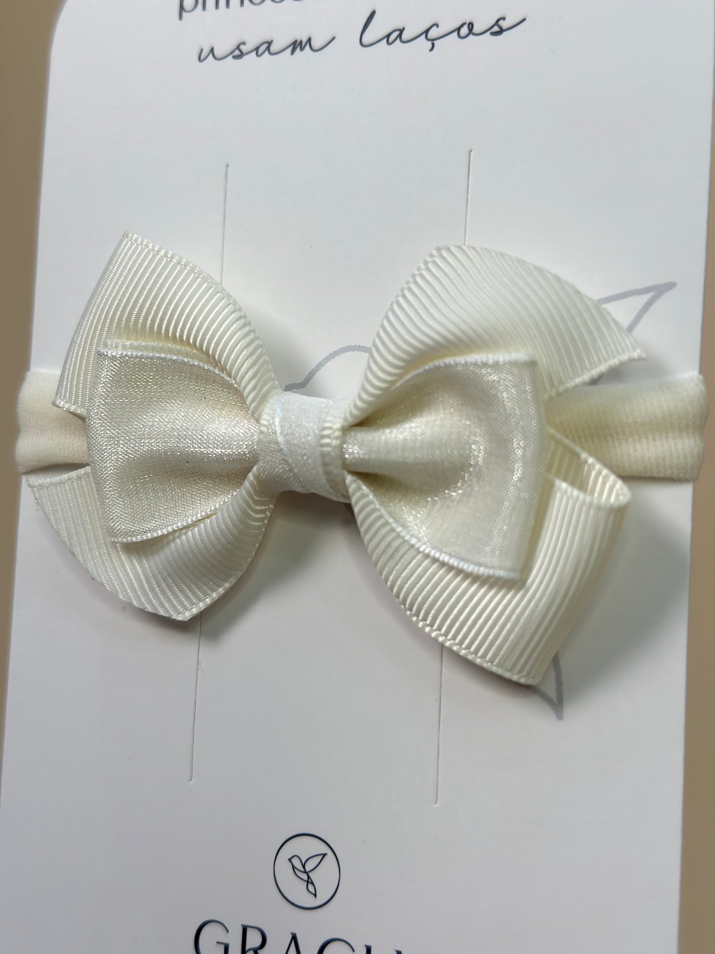 Faixinha Catavento Special Shine Organza Off White - Gracia