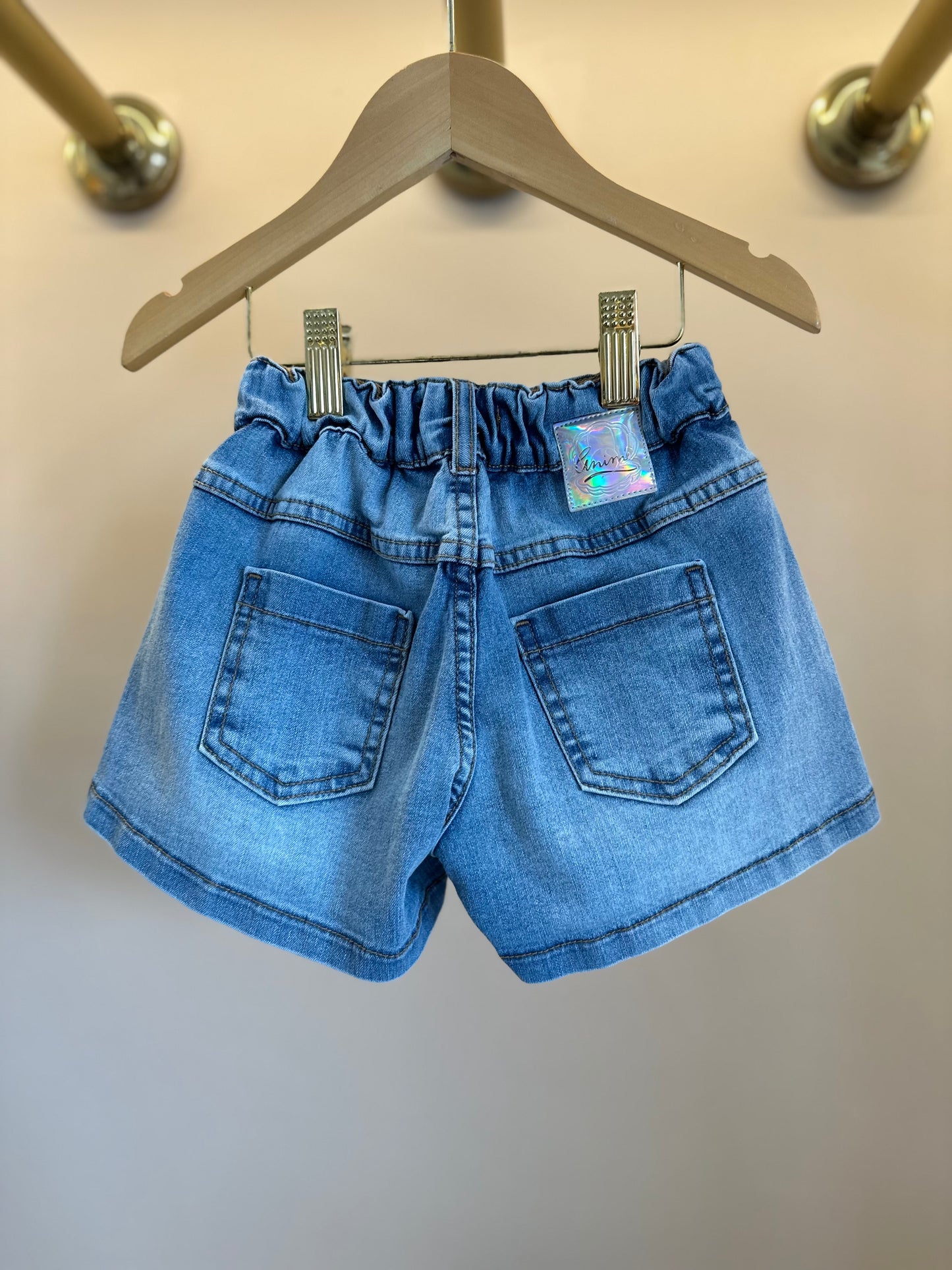 Shorts Infantil Jeans Strass - Animê