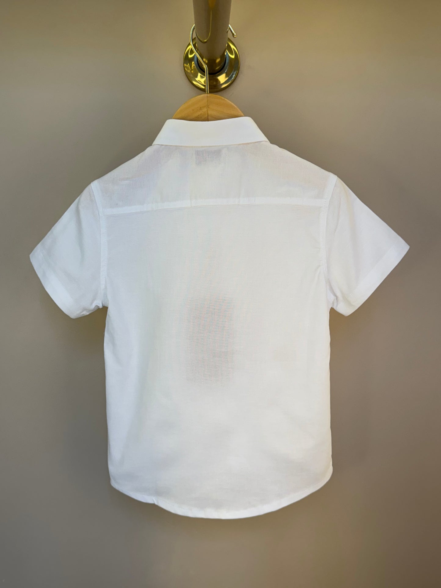 Camisa Infantil MC Oxfordine Branco - Dame