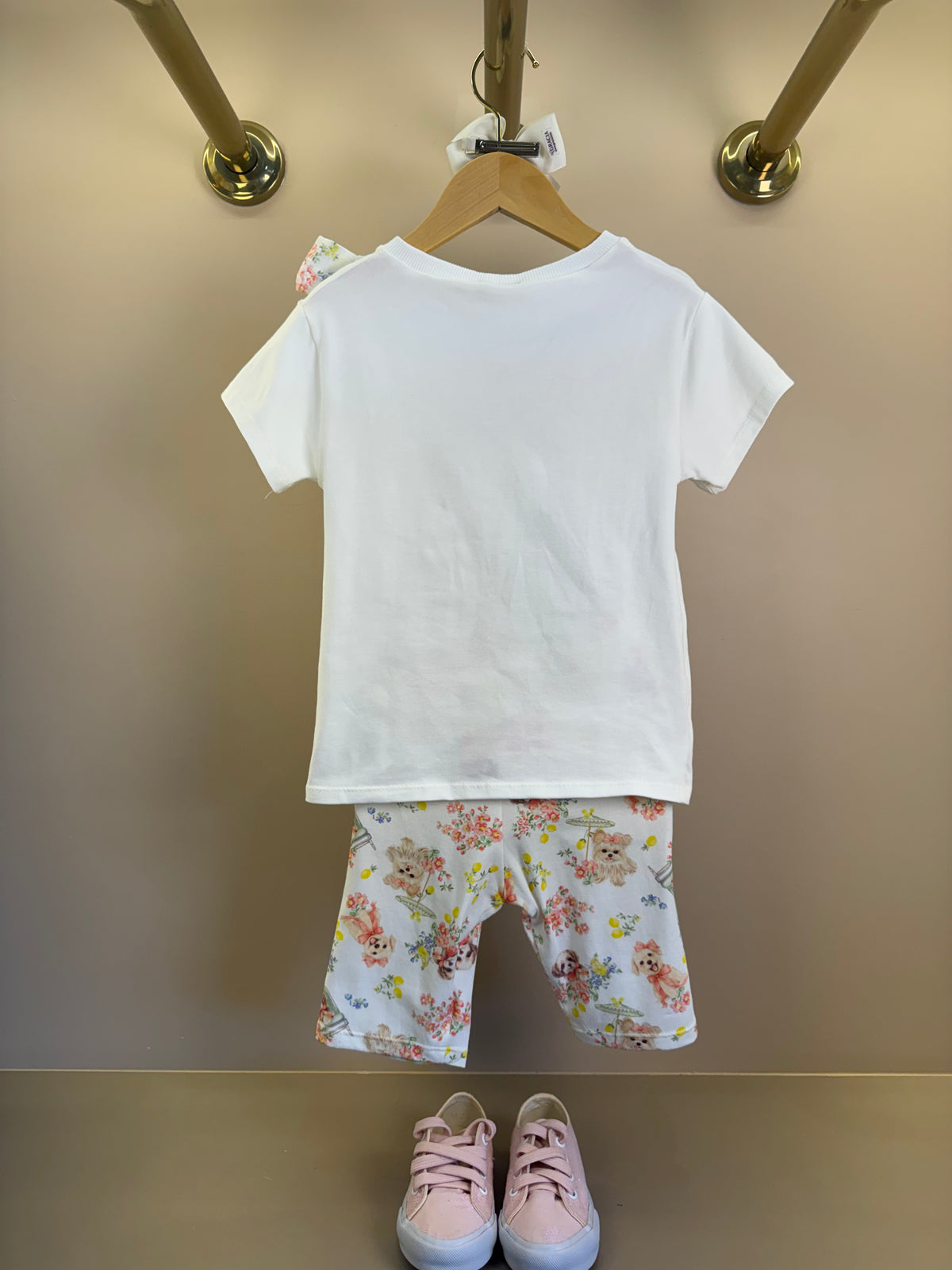 Conjunto Infantil Blusa Laço Maxxi Lateral e Shorts Legging - Petit Cherie