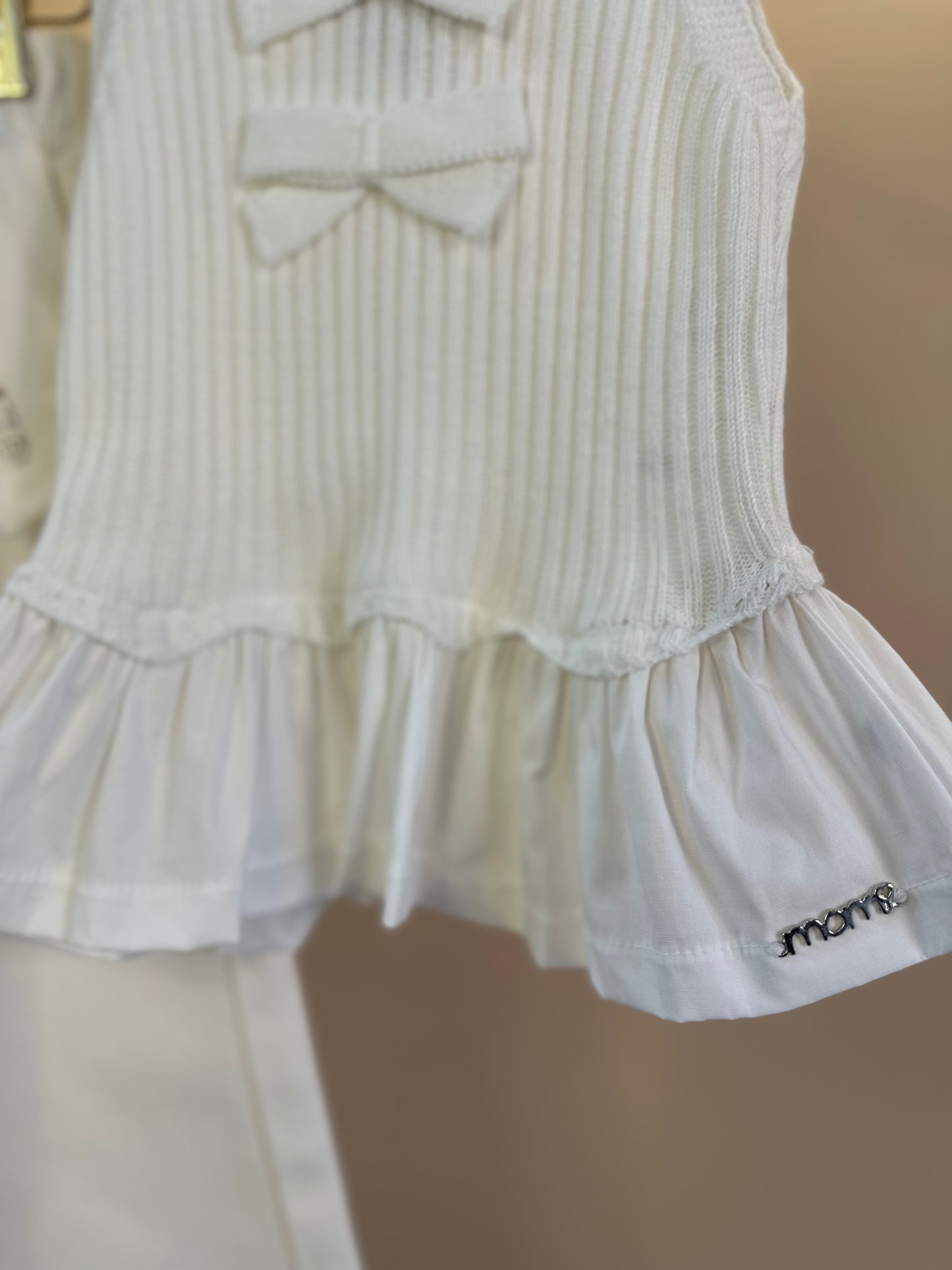 Conjunto Infantil Blusa Tricot Lacinhos e Babados e Calça Style Pantalona - Momi