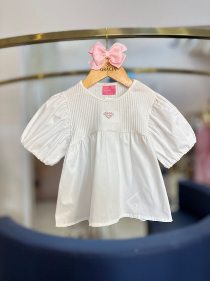 Blusa Infantil Mangas Balonê Off - Momi