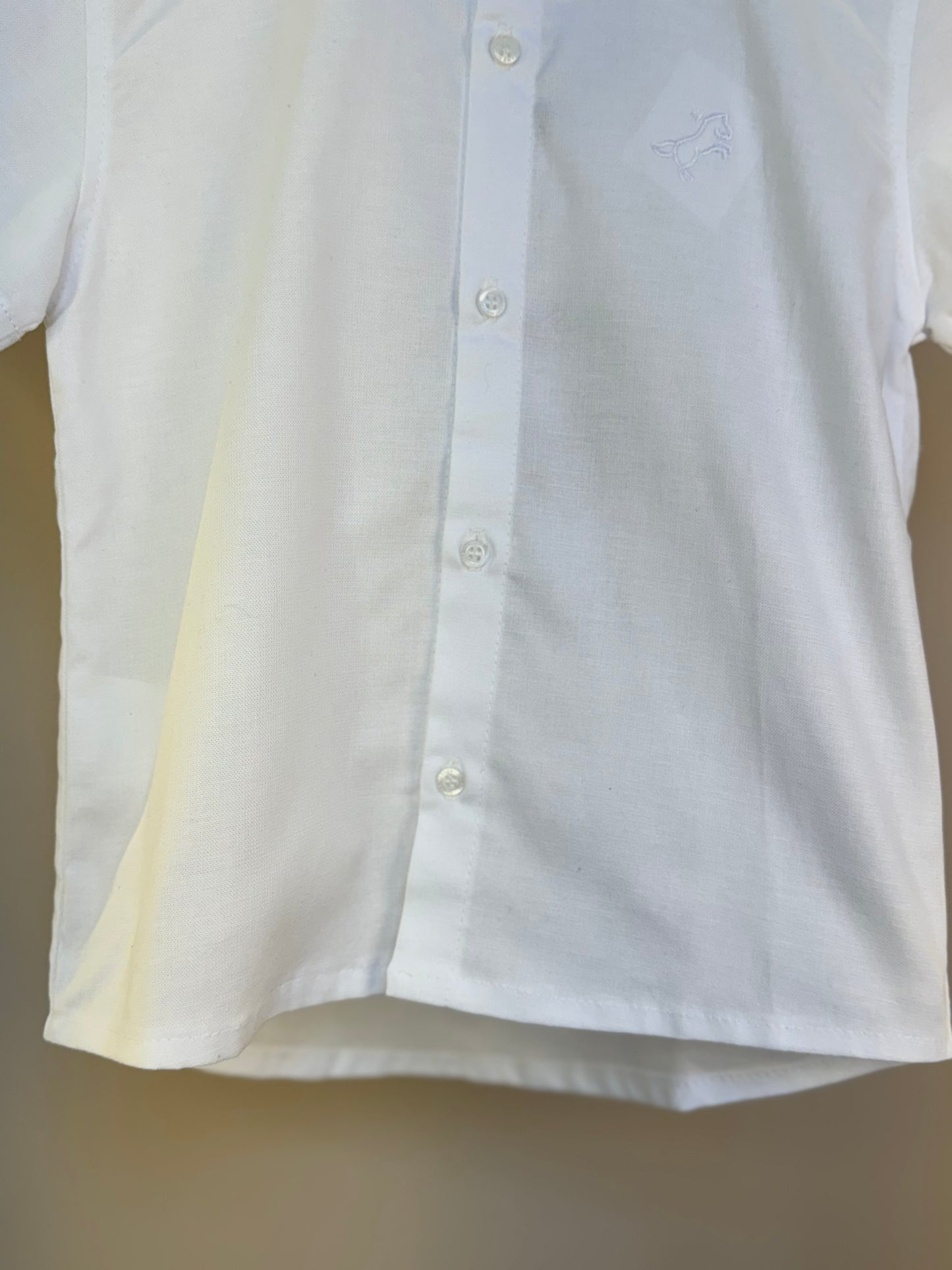 Camisa Infantil MC Oxfordine Branco - Dame