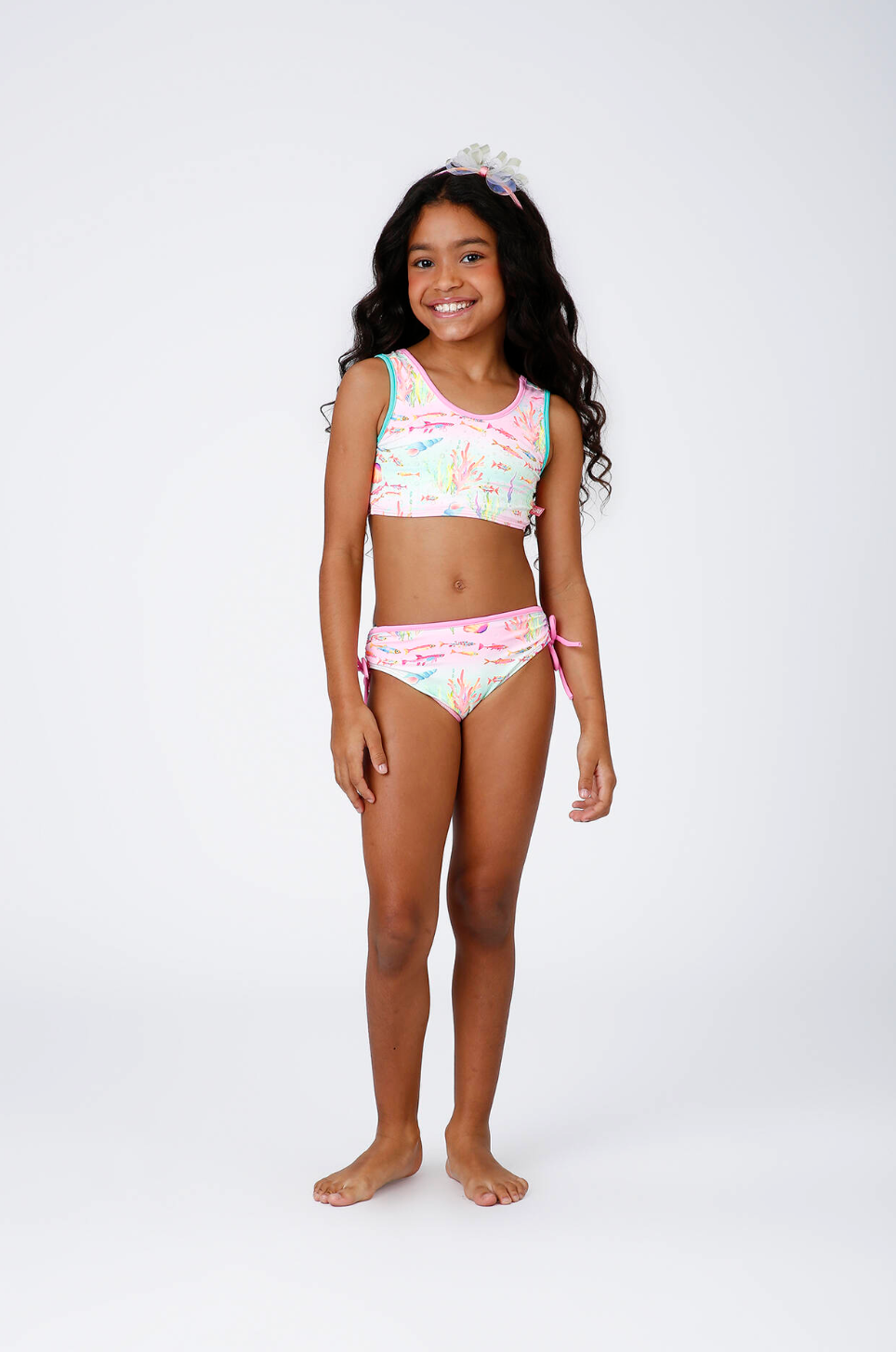 Biquíni Infantil Cropped Antonela Hot  Est Piabinha - Siri Kids