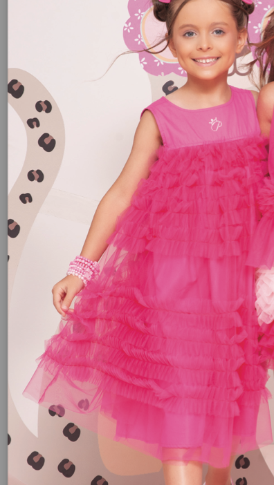 Vestido Infantil Algodão Estampa de Laço e Babados - Pituchinhus