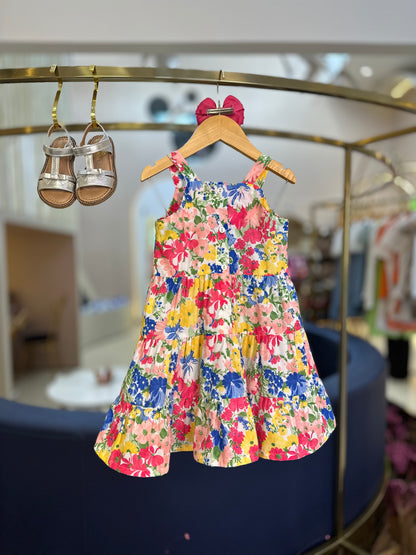 Vestido Infantil Tricoline Floral Rodado - Beabá