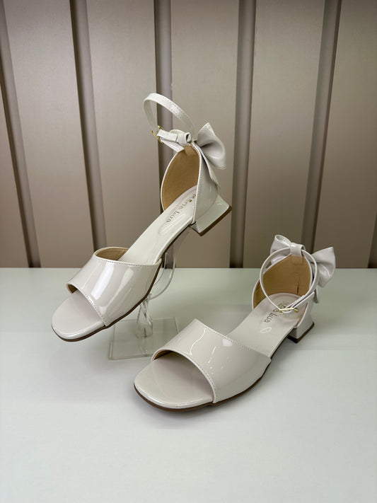 Saltinho Infantil Off-White Laço Verniz - Maria Lua