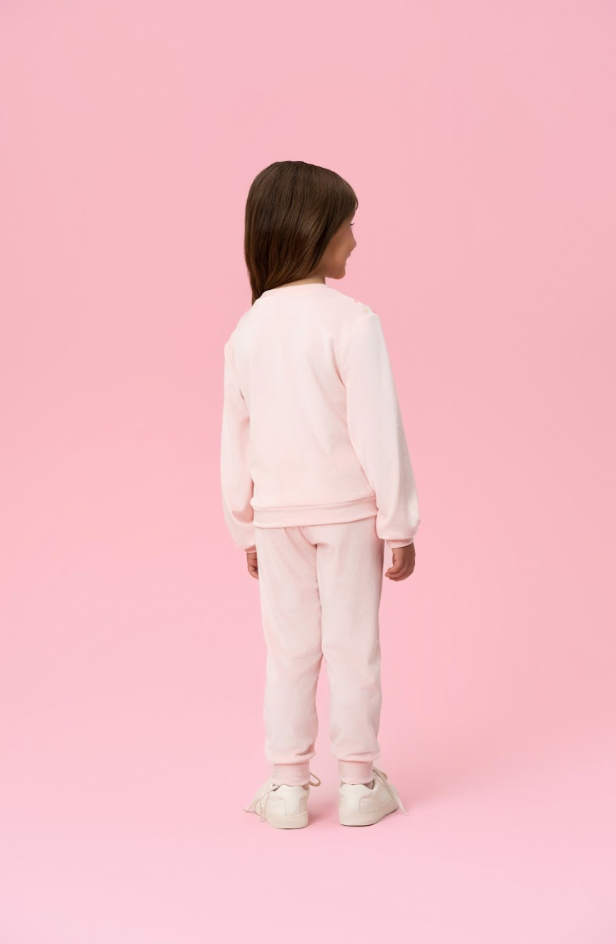 Conjunto Infantil Casaco e Calça Plush Casinha Floral - Mon Sucré