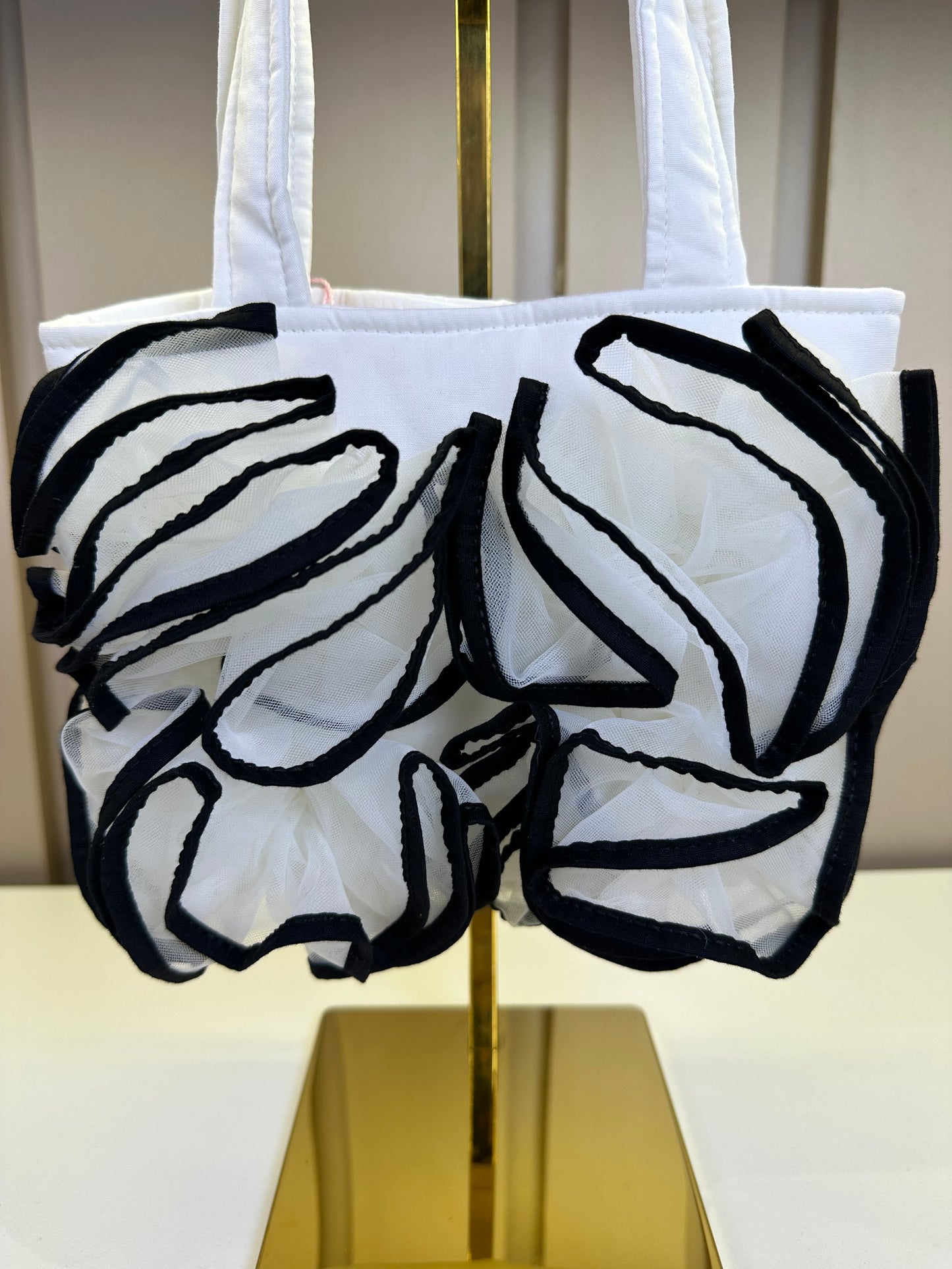 Bolsa Infantil Puffer FloresTule Off White - Pituchinhus
