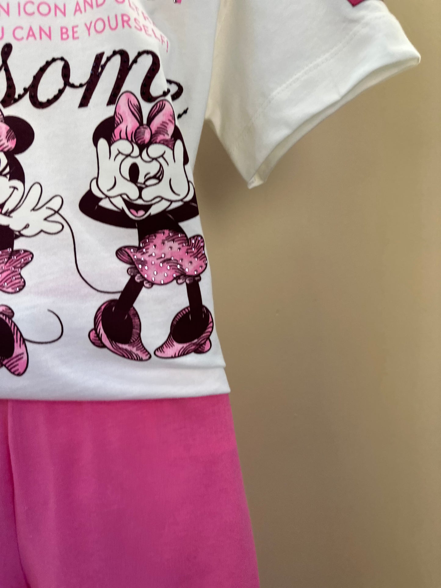 Conjunto Infantil Blusa Minnie Fashion e Legging Rosa - Animê