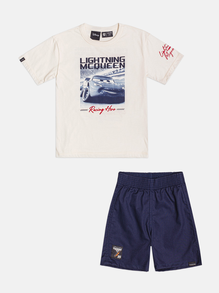 Conjunto Infantil Camisa Off White Mcqueen Bermuda Azul Marinho - Youccie