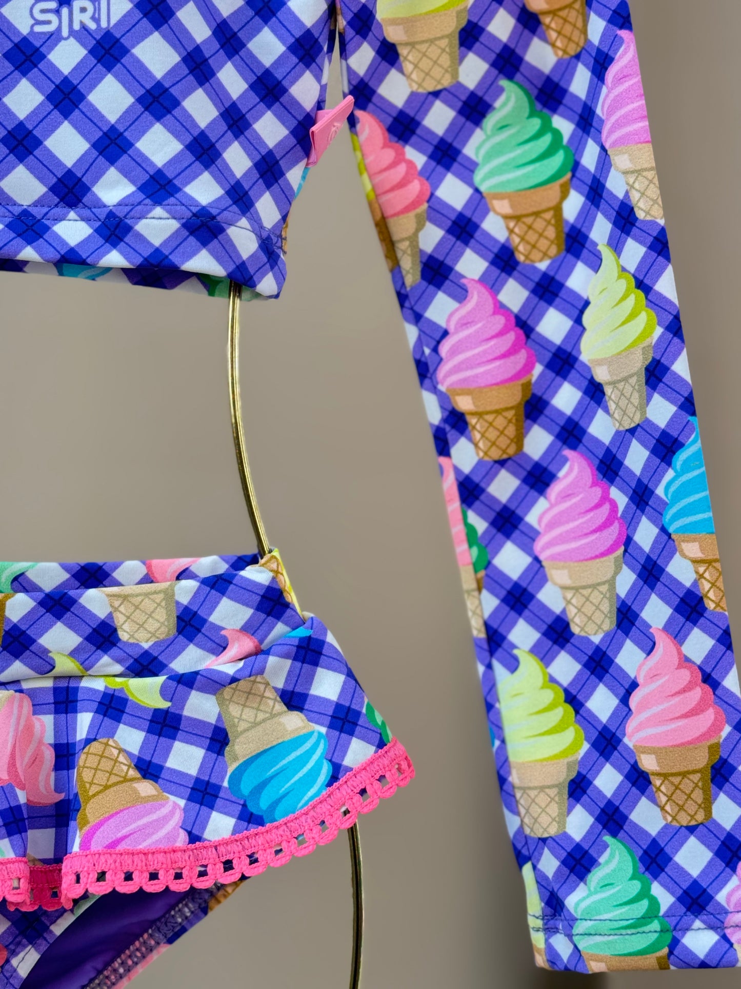 Biquíni Infantil Cropped ML Bianca Ice Cream - Siri Kids