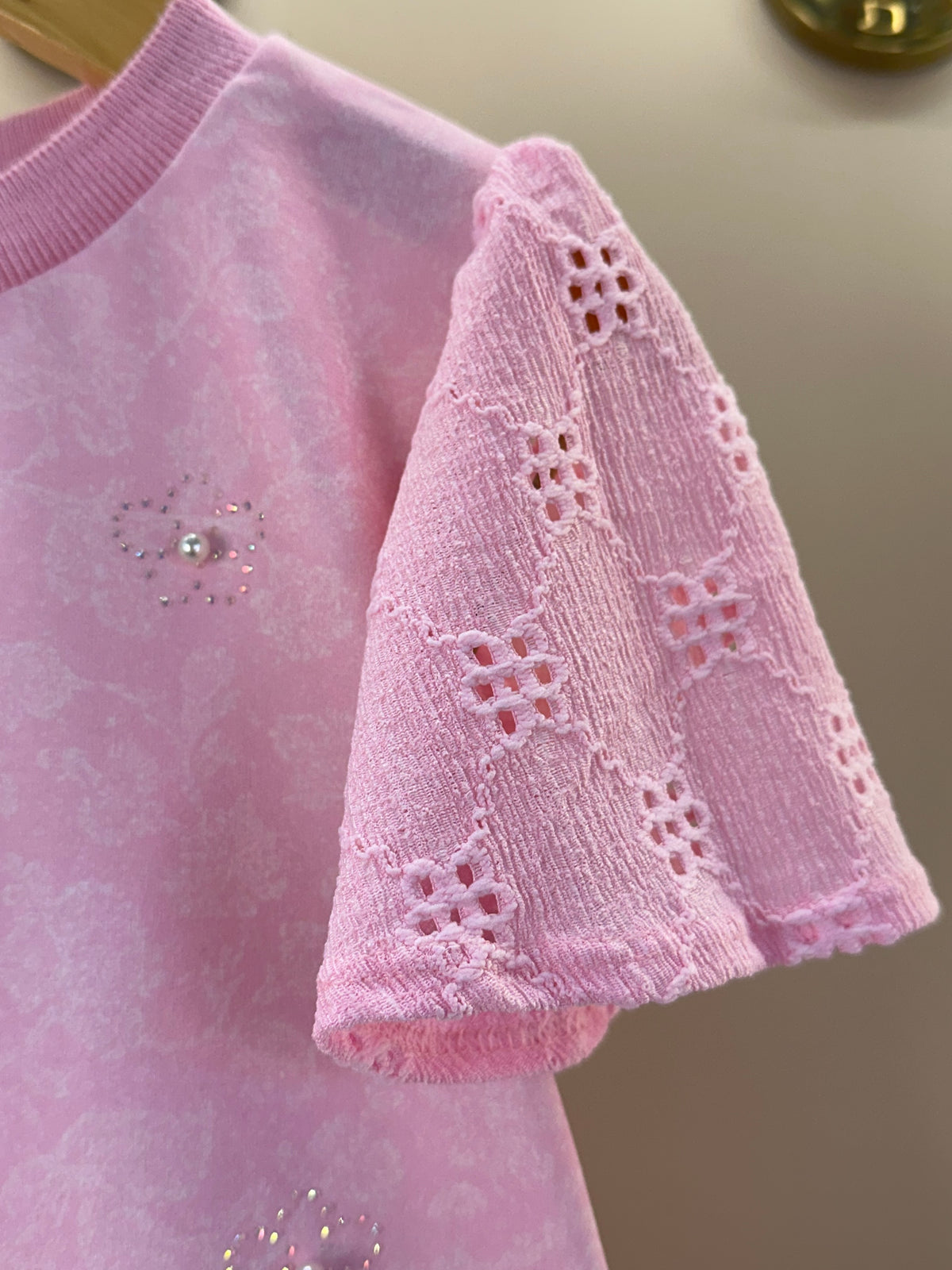 Vestido Infantil Rosa com Pérolas - Infanti