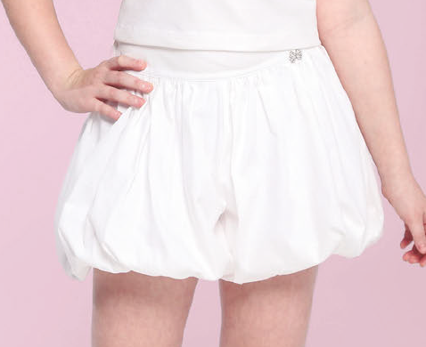 Shorts Infantil Balonê Algodão Branco - Luluzinha