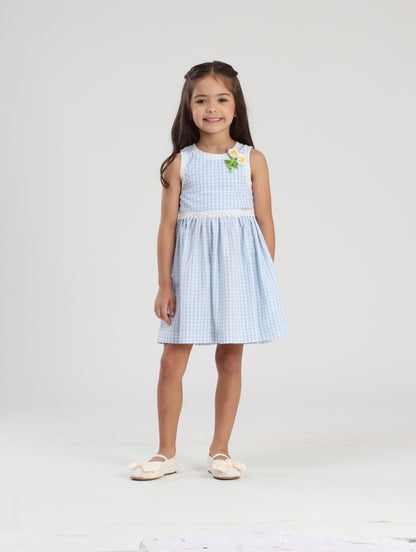 Vestido Infantil Clássico Flores de Crochê - Luluzinha