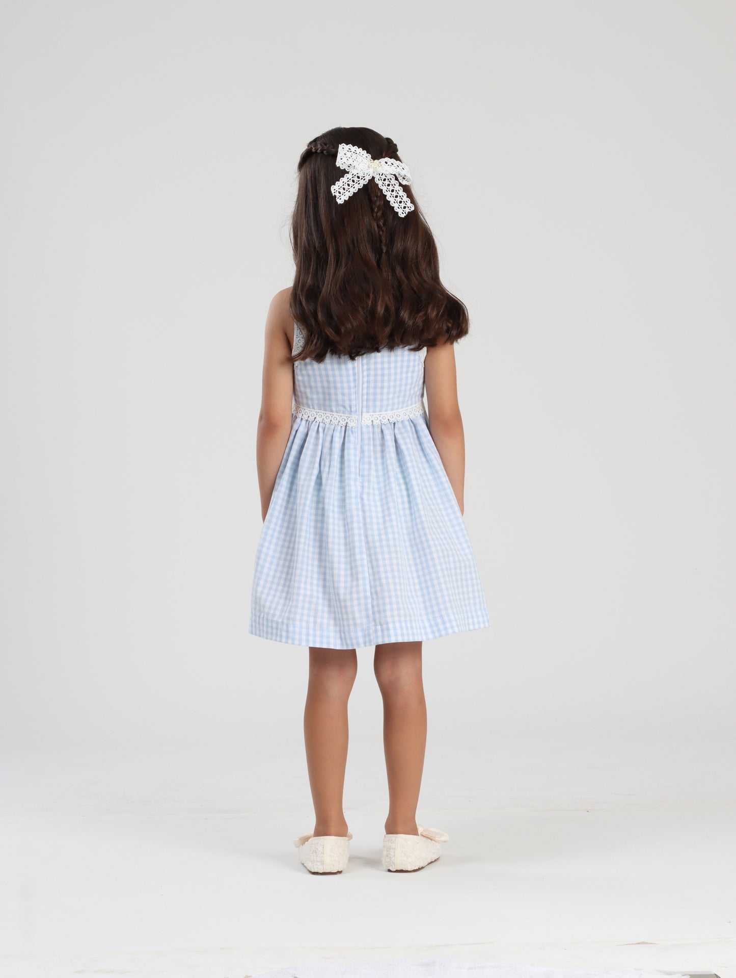 Vestido Infantil Clássico Flores de Crochê - Luluzinha