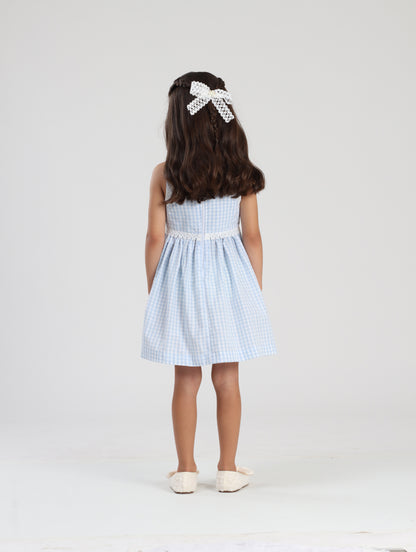 Vestido Infantil Clássico Flores de Crochê - Luluzinha