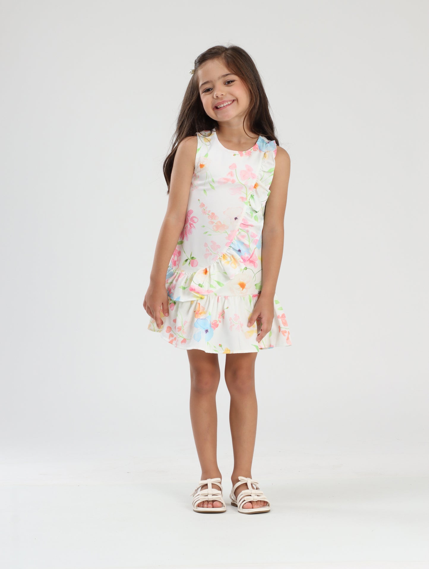 Vestido Infantil Rodado Floral - Luluzinha