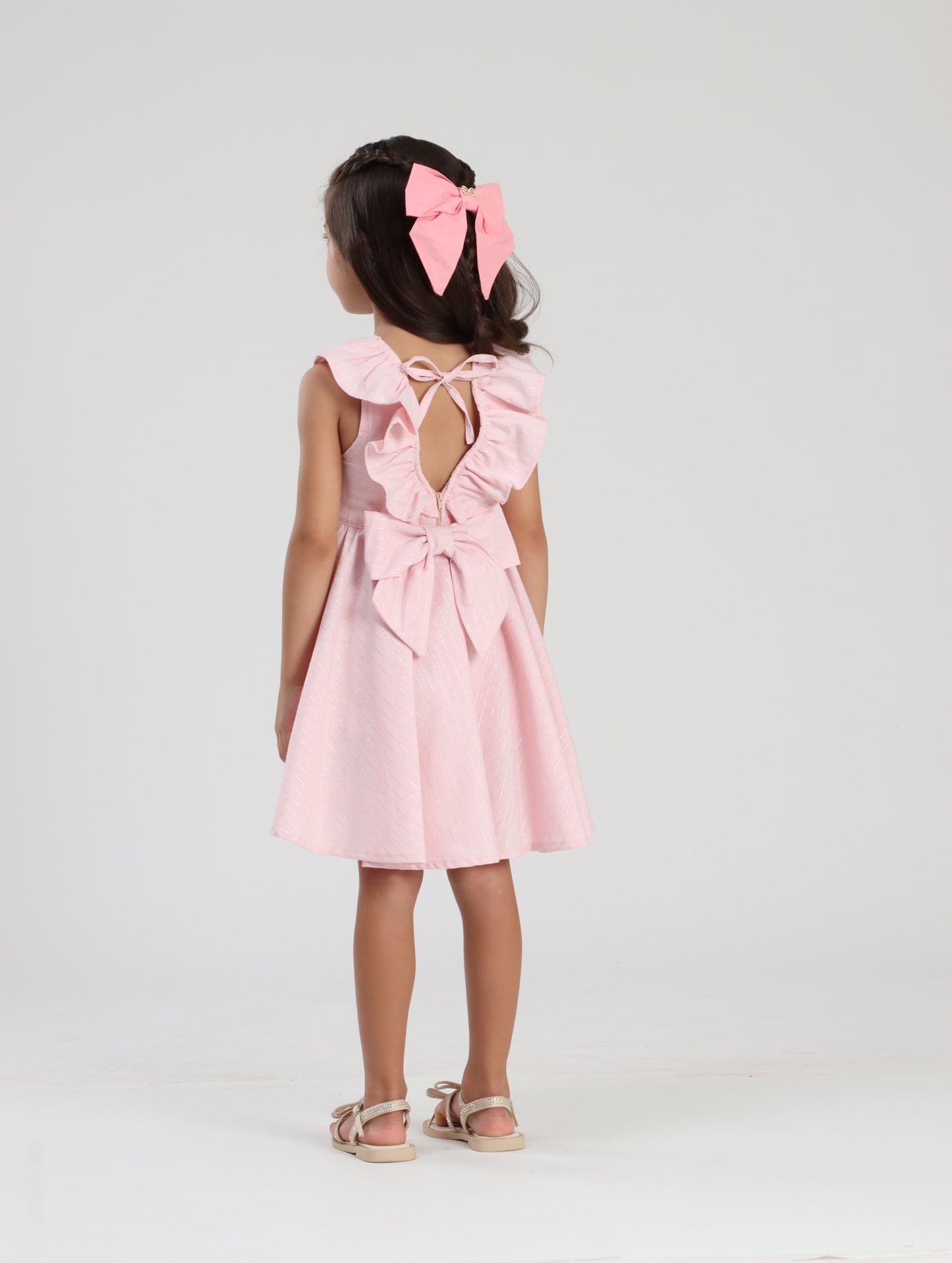 Vestido Infantil Rodado com Golinha Rosa - Luluzinha