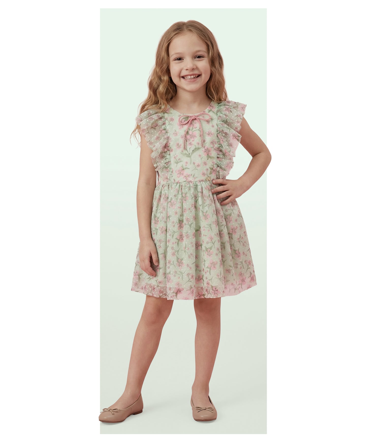 Vestido Infantil Rodado Em Tule Estampa Exclusiva - Luluzinha
