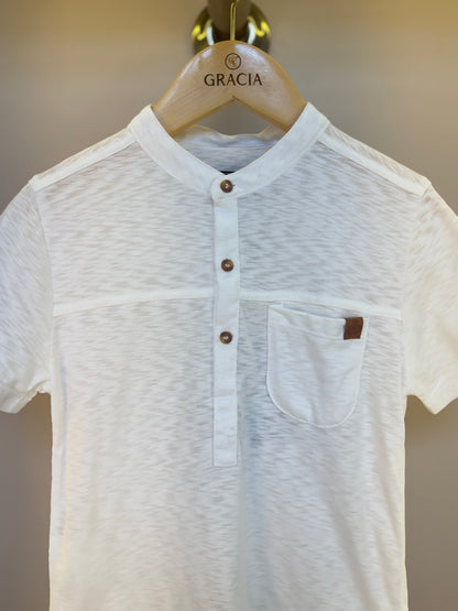 Camisa infantil flamê com gola padre - Dame