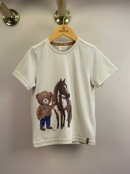 Camiseta Infantil Algodão Teddy Cavalo Linho - Dame