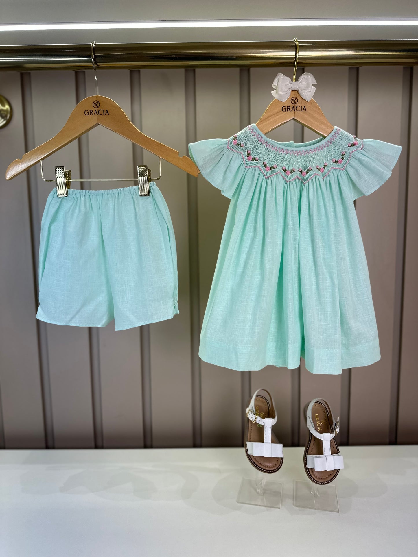 Batinha Bebê Algodão Bordado Serena Verde Claro - Gracia